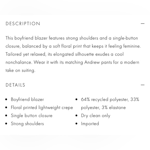 Alice + Olivia Denny Boyfriend Blazer in Empress Bloom Off White- New with Tags - Picture 8 of 8